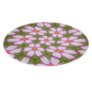 Cosmos Flowers Pattern Cutting Board