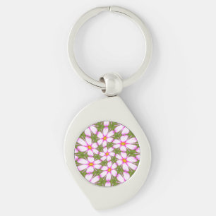 Cosmos Flowers Pattern Keychain