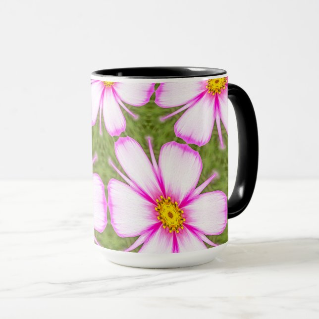 Cosmos Flowers Pattern Mug (Front Right)