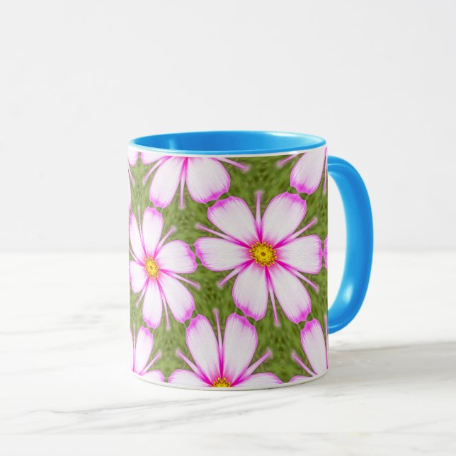 Cosmos Flowers Pattern Mug (Front Right)