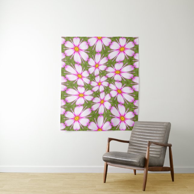 Cosmos Flowers Pattern Tapestry (In Situ)