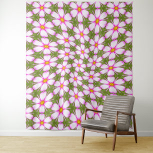 Cosmos Flowers Pattern Tapestry