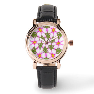 Cosmos Flowers Pattern Watch