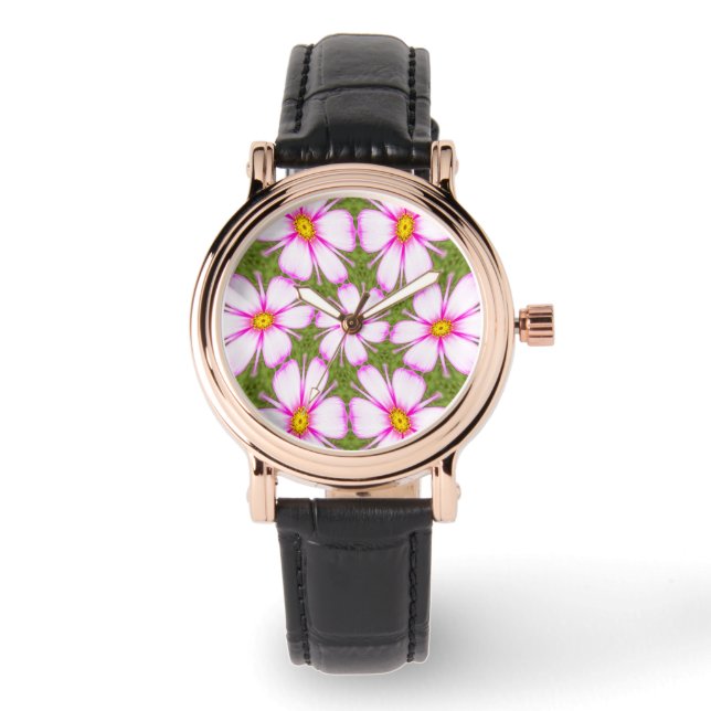 Cosmos Flowers Pattern Watch (Front)