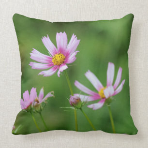 Cosmos Flowers Throw Pillow
