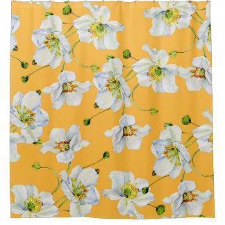 Cosmos flowers watercolor illustration pattern