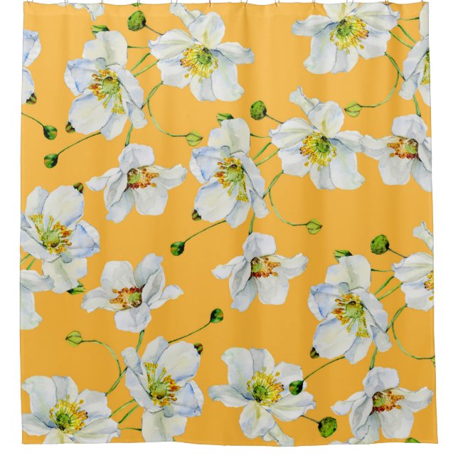 Cosmos flowers watercolor illustration pattern (Front)