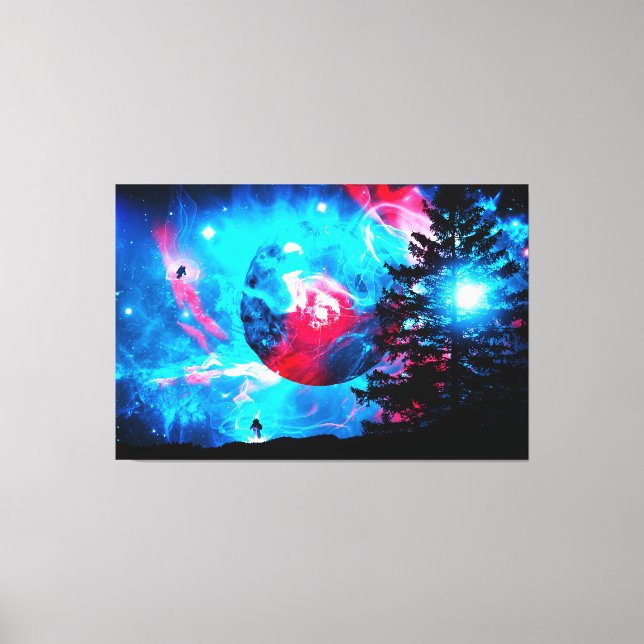 Cosmos Galaxy Astronaut Space Stars Universe Wall  Canvas Print (Front)