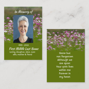 Cosmos Garden Flowers Memorial Keepsake Business Card