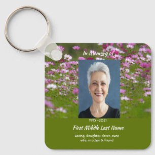  Cosmos Garden Flowers Memorial Keepsake  Keychain