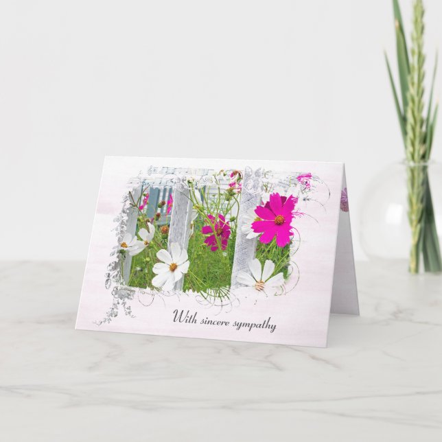 Cosmos Garden Sympathy  Card (Front)