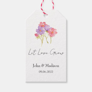 Cosmos Let love grow wedding seed Gift Tags