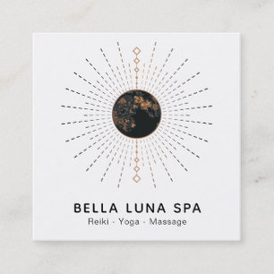 *~* Cosmos Luna Energy Rays Moon Shaman Square Business Card