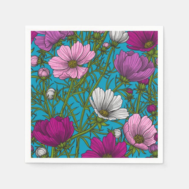Cosmos mix on blue napkin (Front)
