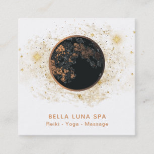 *~* Cosmos Moon Universe Glitter Stars Shaman Square Business Card