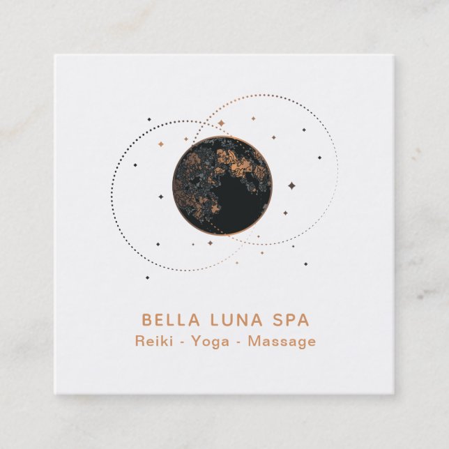 *~* Cosmos Moon Universe Lunar Shaman Stars Square Business Card (Front)