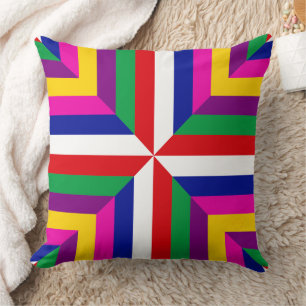 Cosmos-prototype - Red/White – Balanced Throw Pillow