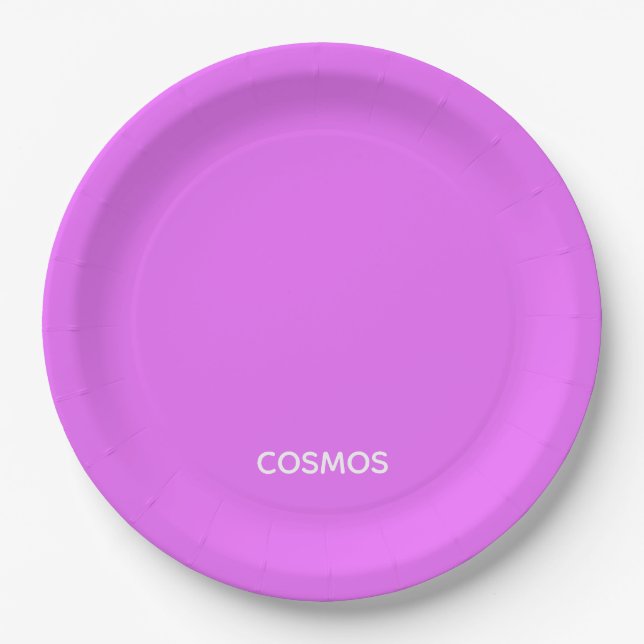 Cosmos purple color name paper plate (Front)