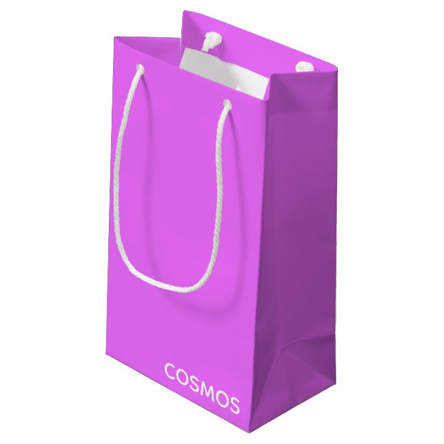 Cosmos purple colour name small gift bag (Back Angled)