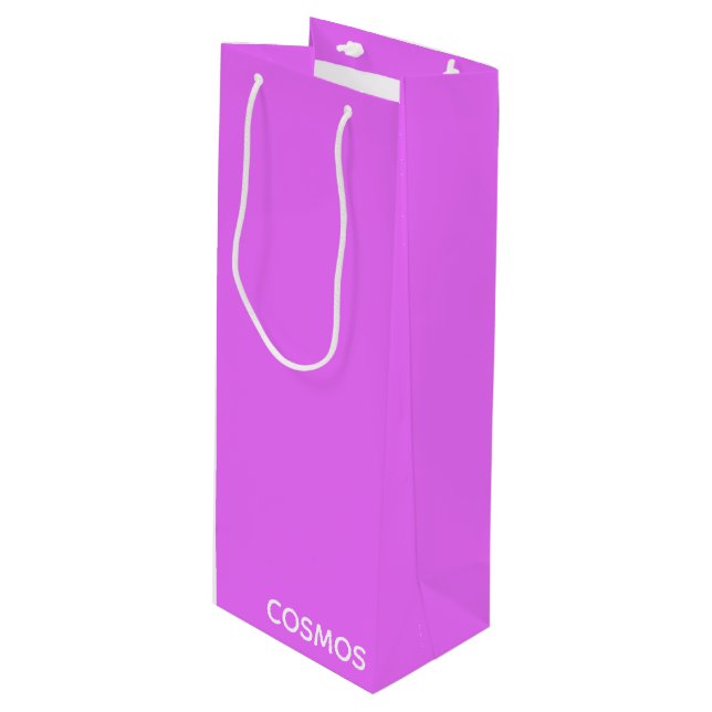 Cosmos purple colour name wine gift bag (Front Angled)