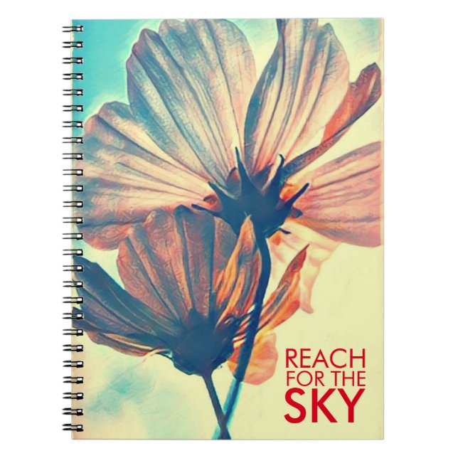 Cosmos Reach for the Sky Quote Notebook (Front)