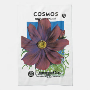 Cosmos Seed Packet Label Kitchen Towel