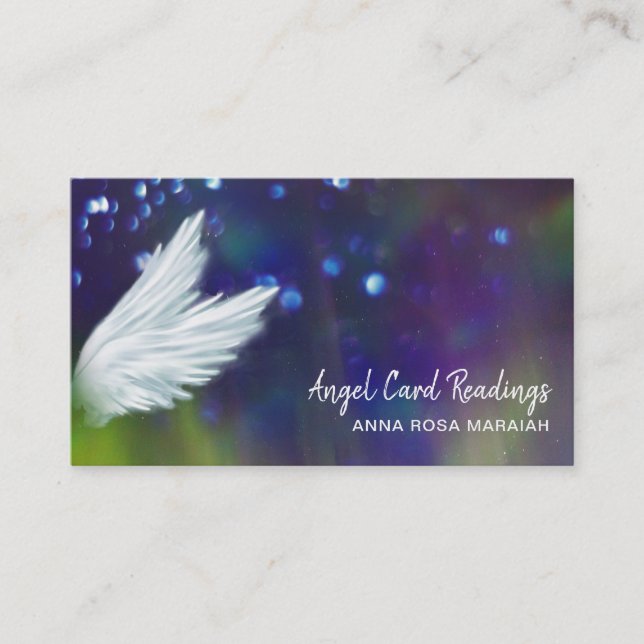 *~*  Cosmos Stars Galaxy  Angel Wings Universe Business Card (Front)