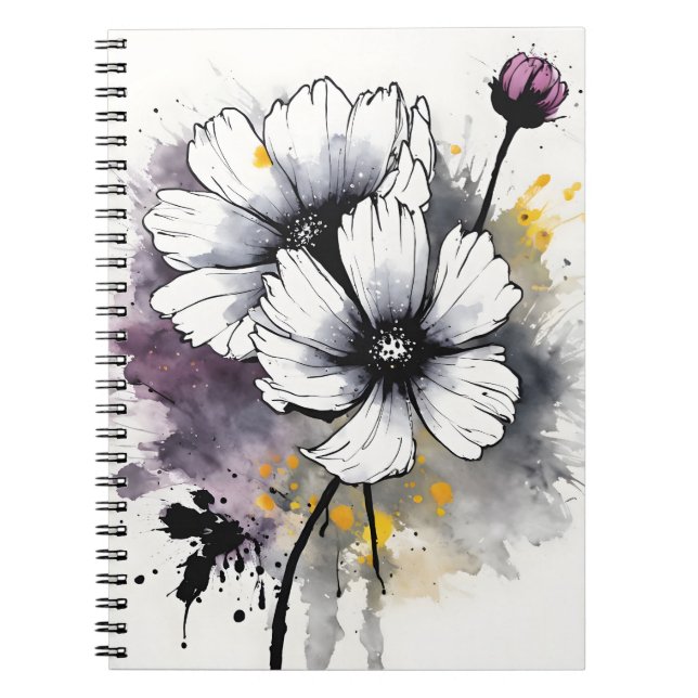 Cosmos - Watercolor flowers Notebook (Front)