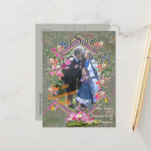 Cosmos Wilderness Wild-Flowers Announcement Postcard