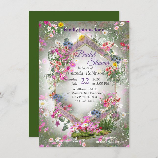 Cosmos Wilderness Wild-Flowers Invitation (Front/Back)