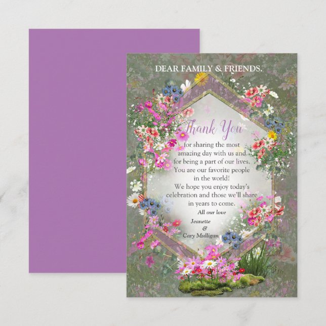 Cosmos Wilderness Wild-Flowers RSVP Card (Front/Back)