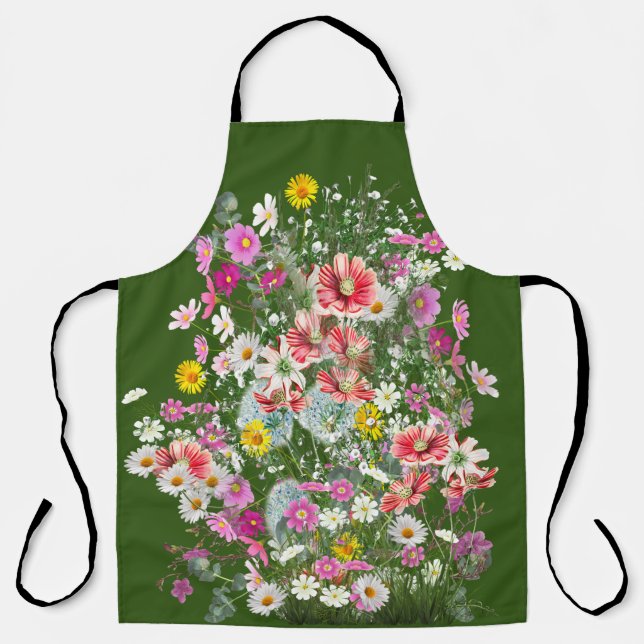 Cosmos Wilderness Wild-Flowers T-Shirt Apron (Front)