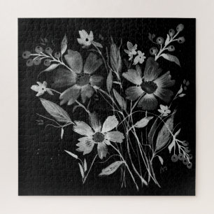 Cosmose-Cosmos dans le puzzle floral noir et blanc