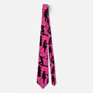 Cosplay Anime actions pattern.w B Pink BG Tie