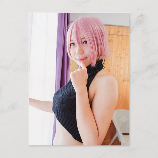 Cosplay Anime Pretty Asian Beauty Photo  Postcard (Front)