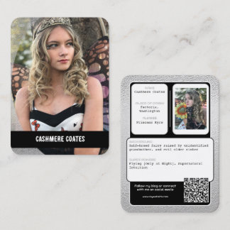 Cosplay Character Custom Trading Cards | QR Code W
