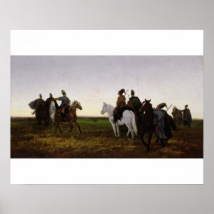 Cossacks on Horseback, 1874 (oil on canvas) Poster