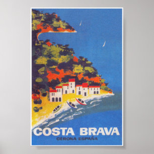 Costa Brava Espagne Retro Poster Vintage voyage
