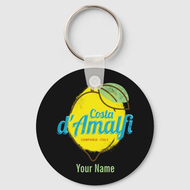 Costa d'Amalfi Lemon Italy Vintage Amalfi Coast Keychain (Front)