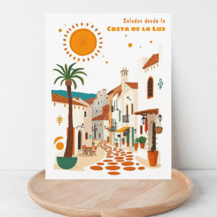 Costa de la Luz Spain holiday white town Postcard