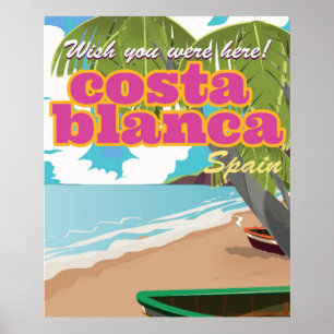 costa de Valencia vintage travel poster