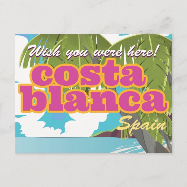 costa de Valencia vintage travel poster Postcard (Front)