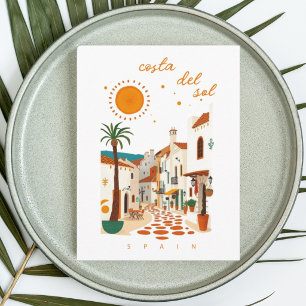 Costa del sol spain holiday mediterranean postcard