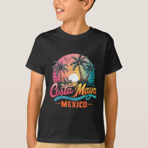 Costa Maya Mexico Tropical Sunset Beach Souvenir V T-Shirt