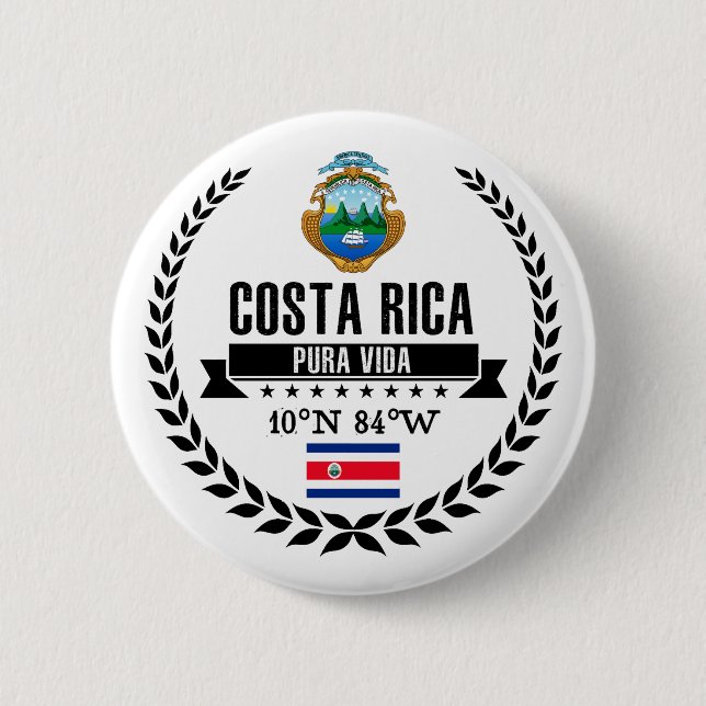 Costa Rica 2 Inch Round Button (Front)