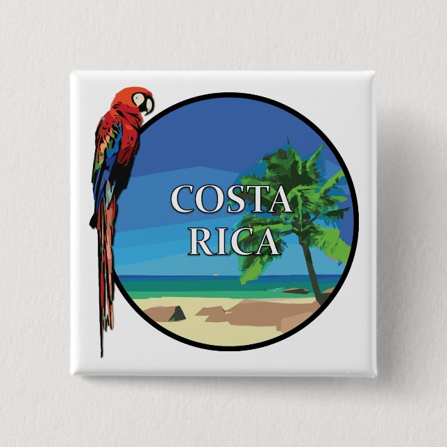 Costa Rica - 2 Inch Square Button (Front)