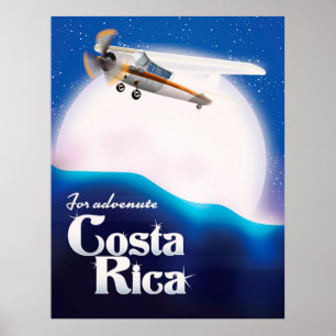 Costa rica Adventure moon travel poster