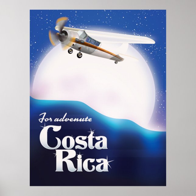 Costa rica Adventure moon travel poster (Front)