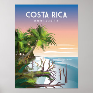 Costa Rica   Affiche de voyage   plage tropicale