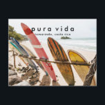 Costa Rica Beach Photo Surfing Postcard<br><div class="desc">Costa Rica postcard featuring one of your vacation beach photographs - customize with the name of the town and your photo.  Visit our store to see all of our Costa Rica products,  souvenirs and gifts.</div>